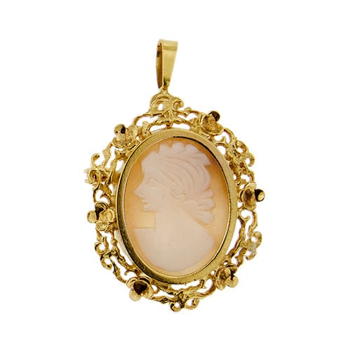 Pendentif Spilla pendentif camée en or jaune 18 kt 58 Facettes 34668