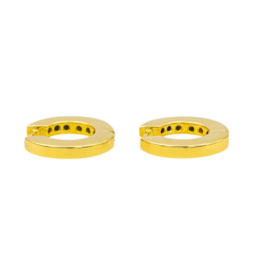 Boucles d'oreilles Boucles d’oreilles créoles en or jaune et blanc 18 carats, diamants 58 Facettes 3491264RV