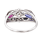 Bague 56 Bague en or blanc 18 carats avec diamant, tanzanite et grenat 58 Facettes 3494226RV