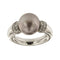 Bague Bague en or blanc 18 carats avec perle de Tahiti et diamants 58 Facettes 34976