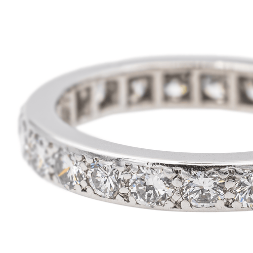 Bague 52 Alliance américaine - Bague en platine 950 et diamants 58 Facettes 3500631CN
