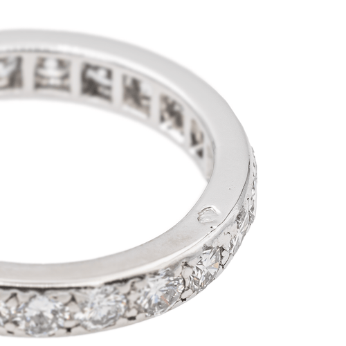 Bague 52 Alliance américaine - Bague en platine 950 et diamants 58 Facettes 3500631CN