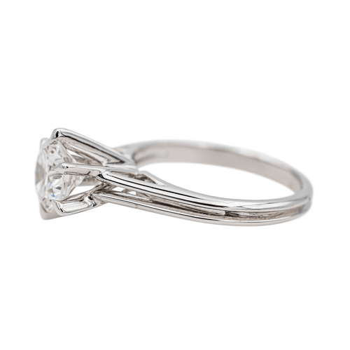 Bague 47.5 Bague solitaire en or blanc 18 carats avec diamant 58 Facettes 3503220CN