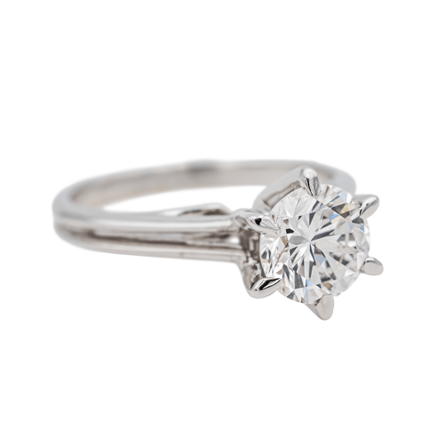 Bague 47.5 Bague solitaire en or blanc 18 carats avec diamant 58 Facettes 3503220CN