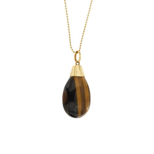 Collier Collier - Pendentif œil de tigre en or jaune 18 carats 58 Facettes 35055