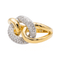 Bague 57 Bague en or jaune et blanc 18 carats sertie de diamants 58 Facettes 3516098CN