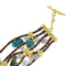 Bracelet Bracelet multifils en or jaune 18 ct avec turquoise, améthyste et cornaline 58 Facettes 35278