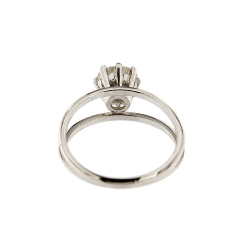 Bague Bague solitaire double anneau en or blanc 18 ct avec diamant 1,56 ct 58 Facettes 35305