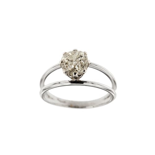 Bague Bague solitaire double anneau en or blanc 18 ct avec diamant 1,56 ct 58 Facettes 35305