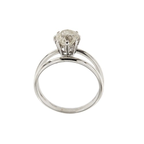 Bague Bague solitaire double anneau en or blanc 18 ct avec diamant 1,56 ct 58 Facettes 35305