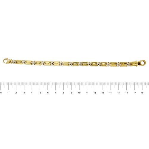 Bracelet Bracelet unisexe à maillons en or jaune et or blanc 18 ct 58 Facettes 35419