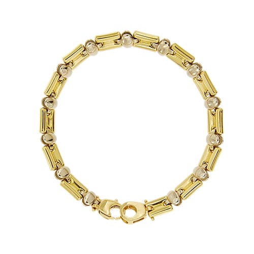 Bracelet Bracelet unisexe à maillons en or jaune et or blanc 18 ct 58 Facettes 35419