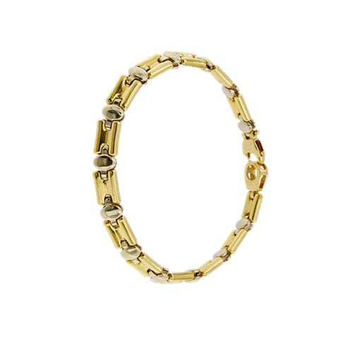 Bracelet Bracelet unisexe à maillons en or jaune et or blanc 18 ct 58 Facettes 35419