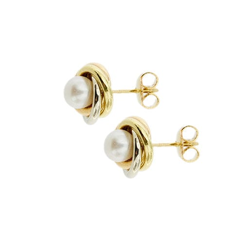 Boucles d'oreilles Boucles d’oreilles trois ors 18 kt à perles d’eau salée 58 Facettes 35533