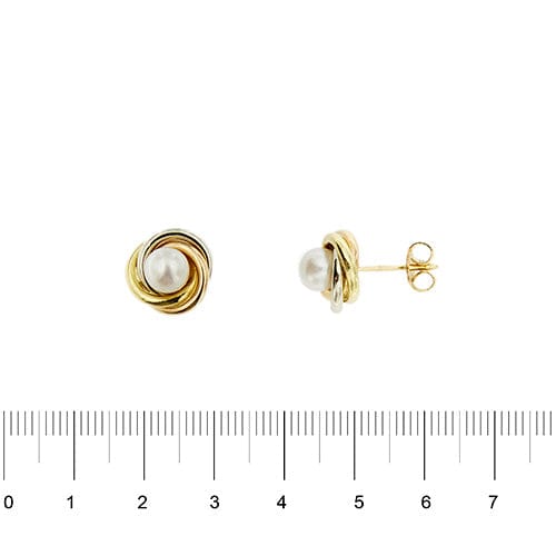 Boucles d'oreilles Boucles d’oreilles trois ors 18 kt à perles d’eau salée 58 Facettes 35533