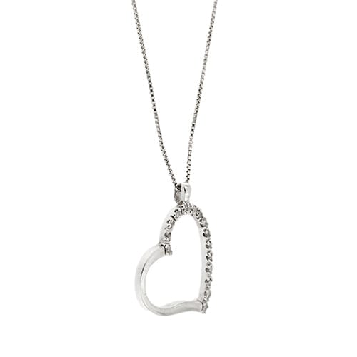 Collier Collier vénitien cœur en or blanc 18 carats et diamants 58 Facettes 35585