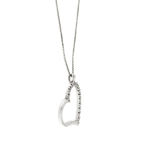 Collier Collier vénitien cœur en or blanc 18 carats et diamants 58 Facettes 35585