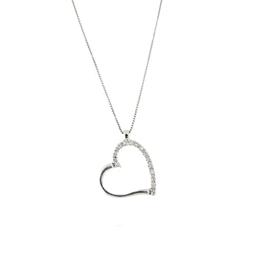 Collier Collier vénitien cœur en or blanc 18 carats et diamants 58 Facettes 35585