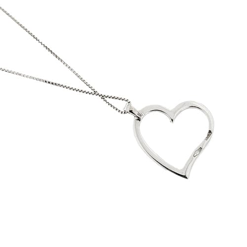 Collier Collier vénitien cœur en or blanc 18 carats et diamants 58 Facettes 35585