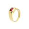 Bague 62 Bague homme en or jaune 18 carats avec cristal rouge 58 Facettes 35623