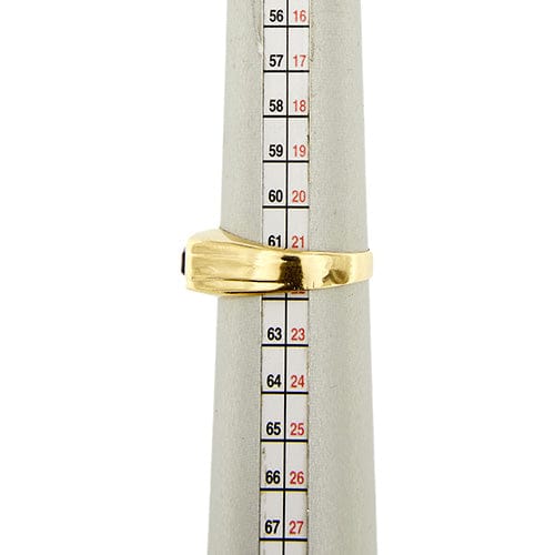 Bague 62 Bague homme en or jaune 18 carats avec cristal rouge 58 Facettes 35623