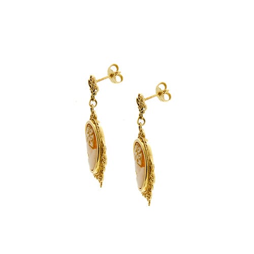 Boucles d'oreilles Boucles d’oreilles pendantes - Camées en or jaune 18 ct 58 Facettes 35627