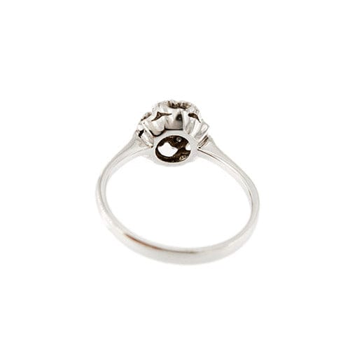 Bague 57 Bague solitaire fleur en or blanc 18 carats et diamants 0,24 ct 58 Facettes 35652