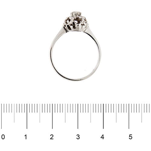 Bague 57 Bague solitaire fleur en or blanc 18 carats et diamants 0,24 ct 58 Facettes 35652