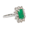 Bague 53 Bague Or blanc Emeraude, Diamant 58 Facettes 3565535CN