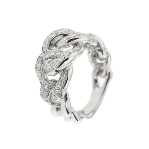 Bague 53 Bague grumetta en or blanc 18 ct et diamants 58 Facettes 35796