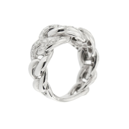 Bague 53 Bague grumetta en or blanc 18 ct et diamants 58 Facettes 35796