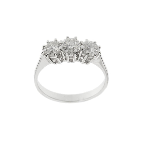 Bague 51 Bague Trilogy en or blanc 18 kt et diamants 58 Facettes 35813