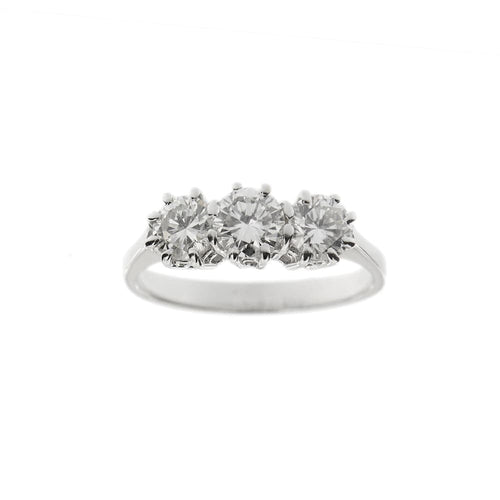 Bague 51 Bague Trilogy en or blanc 18 kt et diamants 58 Facettes 35813