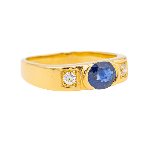 Bague 51.5 Bague Or jaune Saphir, Diamant 58 Facettes 3598549CN