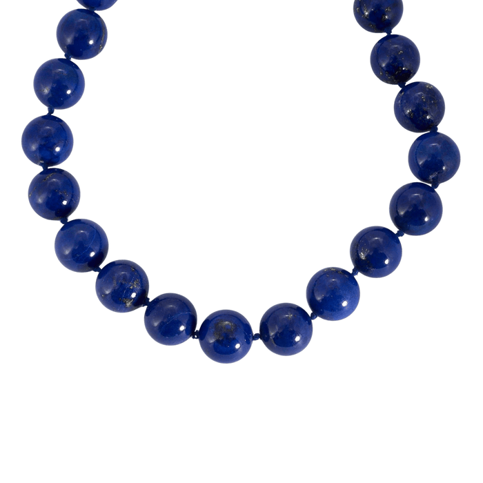 Collier Collier de perles en lapis-lazuli et or blanc 58 Facettes DV0819-2