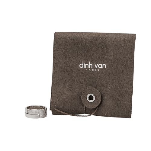 Bague 51 Dinh Van Seventies - Bague en or blanc pavée de diamants 58 Facettes 3601165RV