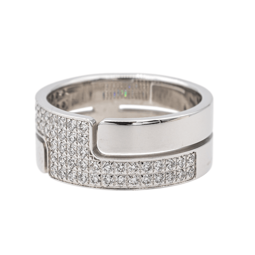 Bague 51 Dinh Van Seventies - Bague en or blanc pavée de diamants 58 Facettes 3601165RV