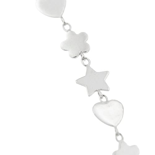 Boucles d'oreilles Boucles d’oreilles pendantes fleur, étoile et cœur en or blanc 18 kt 58 Facettes 36062