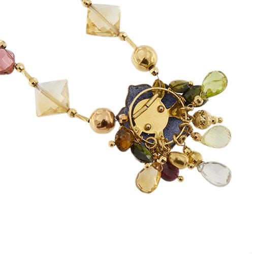 Collier Gabriella Rivalta - Collier à fleurs émaillées en or jaune 18 ct avec diamants 58 Facettes 36202