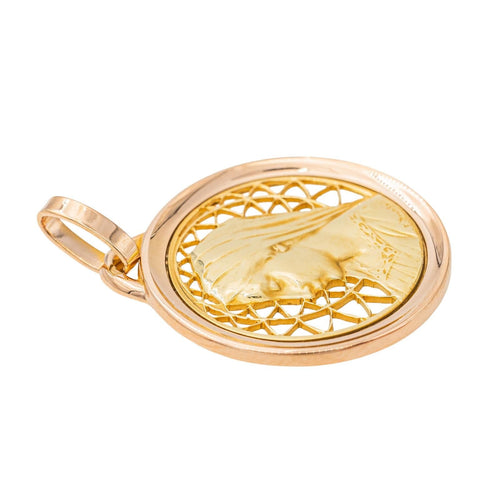 Pendentif Pendentif religieux Vierge Marie en or jaune et or rose 18 carats 58 Facettes 3622030CN