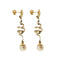 Boucles d'oreilles Boucles d'oreilles pendantes à perles en or jaune et or blanc 18 ct 58 Facettes 36258