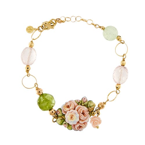 Bracelet Gabriella Rivalta - Bracelet fleur émaillée en or jaune 18 ct 58 Facettes 36316