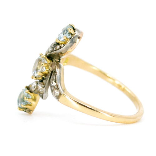 Bague 57 Bague aigues-marines et diamants en or 18 carats 58 Facettes 00F6F0D5618D4B5596B0CE29921A388A