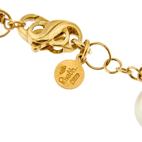 Bracelet Gabriella Rivalta - Bracelet fleur émaillée en or jaune 18 kt et perles 58 Facettes 36328