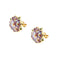 Boucles d'oreilles Gabriella Rivalta - Boucles d’oreilles fleurs en or jaune 18 ct émaillées 58 Facettes 36332