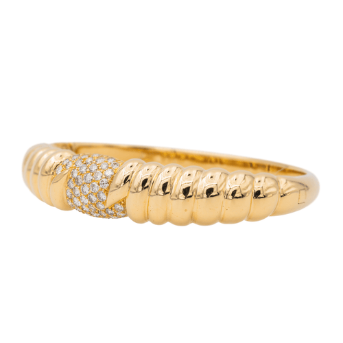 Bracelet Bracelet jonc en or jaune 18 carats serti de diamants 58 Facettes 3634691CN