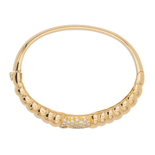 Bracelet Bracelet jonc en or jaune 18 carats serti de diamants 58 Facettes 3634691CN