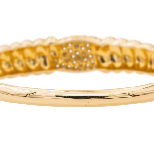 Bracelet Bracelet jonc en or jaune 18 carats serti de diamants 58 Facettes 3634691CN