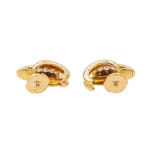 Boucles d'oreilles Boucles d’oreilles demi-créoles en or jaune 18 carats et diamants 58 Facettes 3634764CN