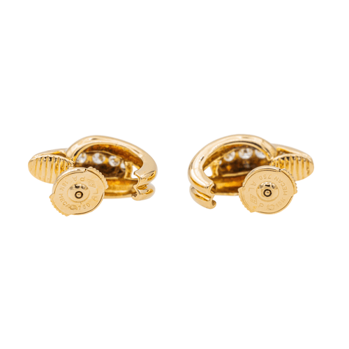 Boucles d'oreilles Boucles d’oreilles demi-créoles en or jaune 18 carats et diamants 58 Facettes 3634764CN